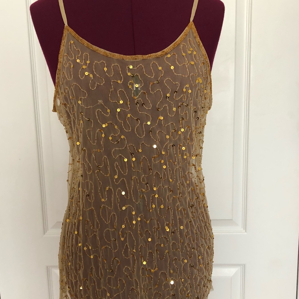 Wet Seal gold sequined tank